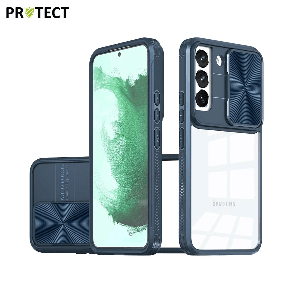 Coque de Protection PROTECT + écran de verre – Samsung Galaxy S22  (Bleu Marine) | Tech&Co Bzh
