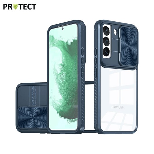 Coque de Protection PROTECT + écran de verre – Samsung Galaxy S22  (Bleu Marine) | Tech&Co Bzh