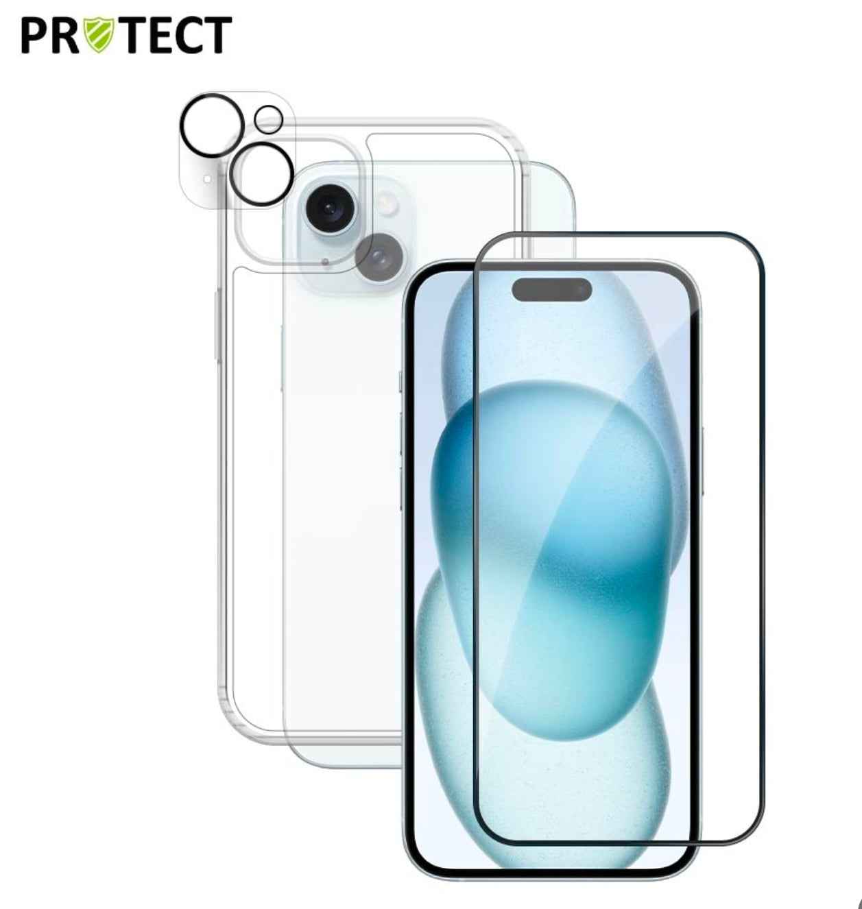 Pack Protection iPhone 15 – Coque + Verre Trempé | Tech&Co Bzh