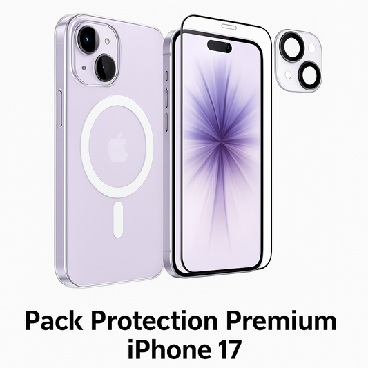Pack Protection Premium iPhone 17 – Coque MagSafe + Verre Trempé HD 9H + Protection Lentille| Tech&Co Bzh